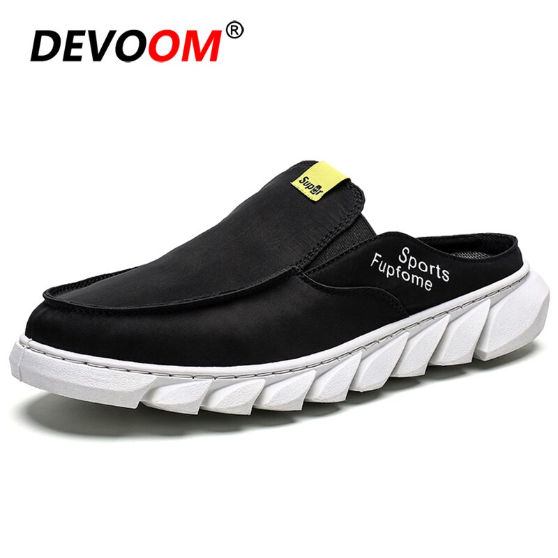 Muiltjes heren buitenschoenen heren slippers instappers heren zomer sandalen heren heren slippers lichte heren casual schoenen: Zwart-wit / 8.5