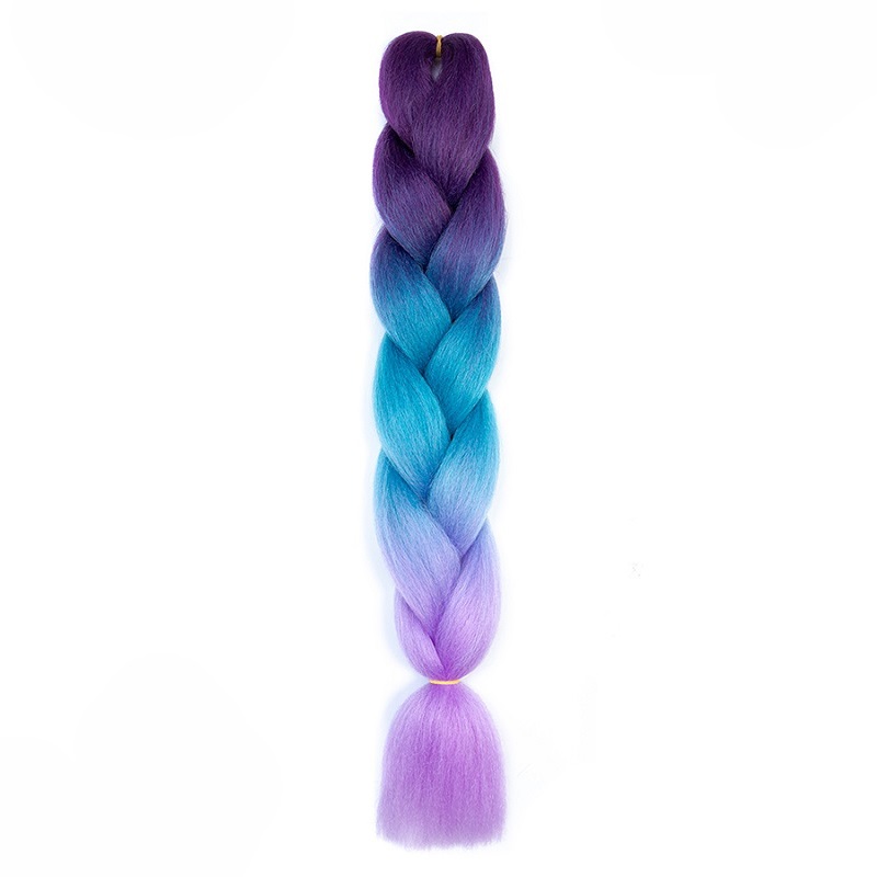 Estensioni trecce jumbo sintetiche da 24 pollici Capelli lunghi Yaki intrecciati lisci Capelli afro di colore Ombre per le donne