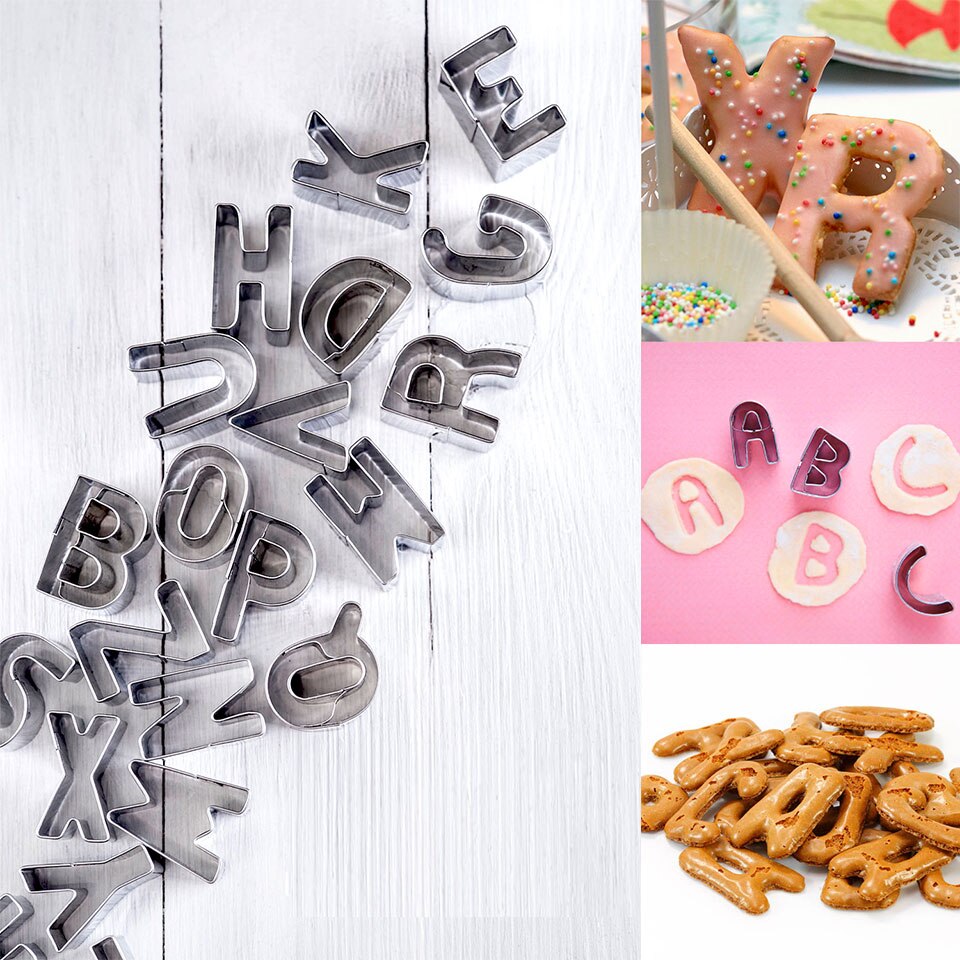 Cookie Cutter Set Rvs Vorm Voor Bakken 26 Alfabet Vorm Mold Gebak/Zoetwaren/Biscuit/Gingerbread/ fondant Maker