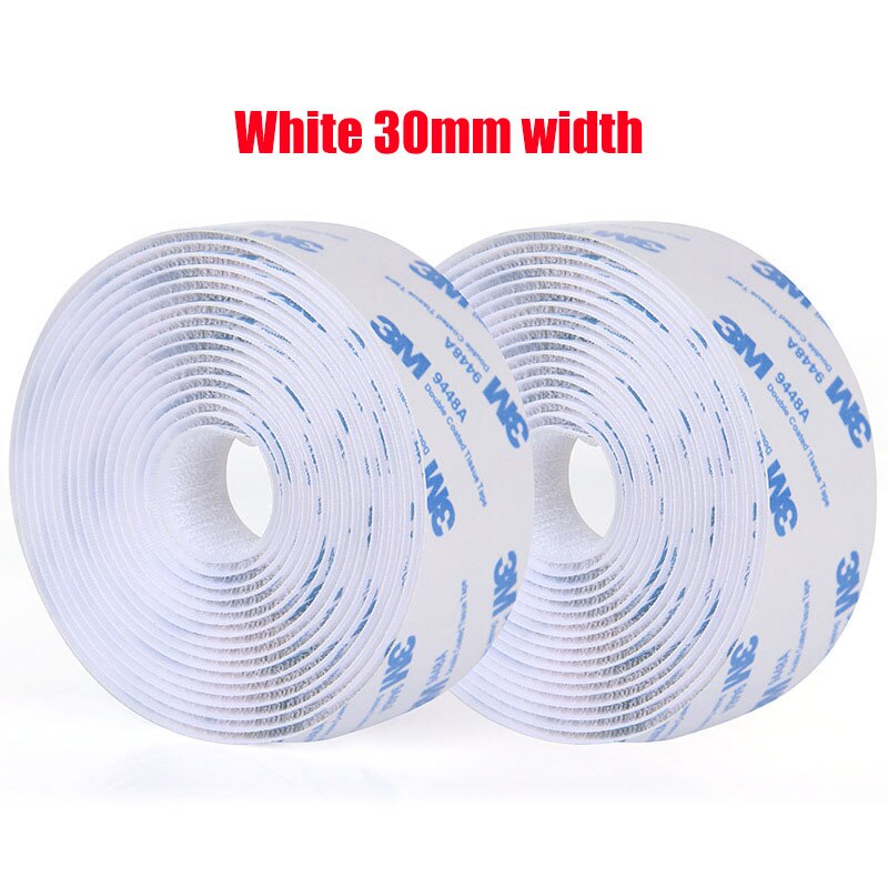 1M/Pair Self Adhesive Hook And Loop Tape16/20/25/30/38/50mm Sticky Nylon Fabric Adhesive Fastener Tape For DIY Accessories: White 30mm