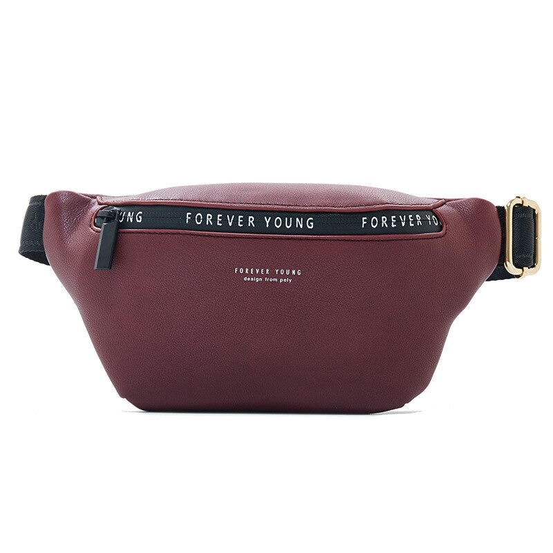 Femmes Streetwear Fanny Pack multi-fonction taille et poitrine sac dames hanche ceinture sac femme sac à bandoulière taille Pack dames pochette: Burgundy