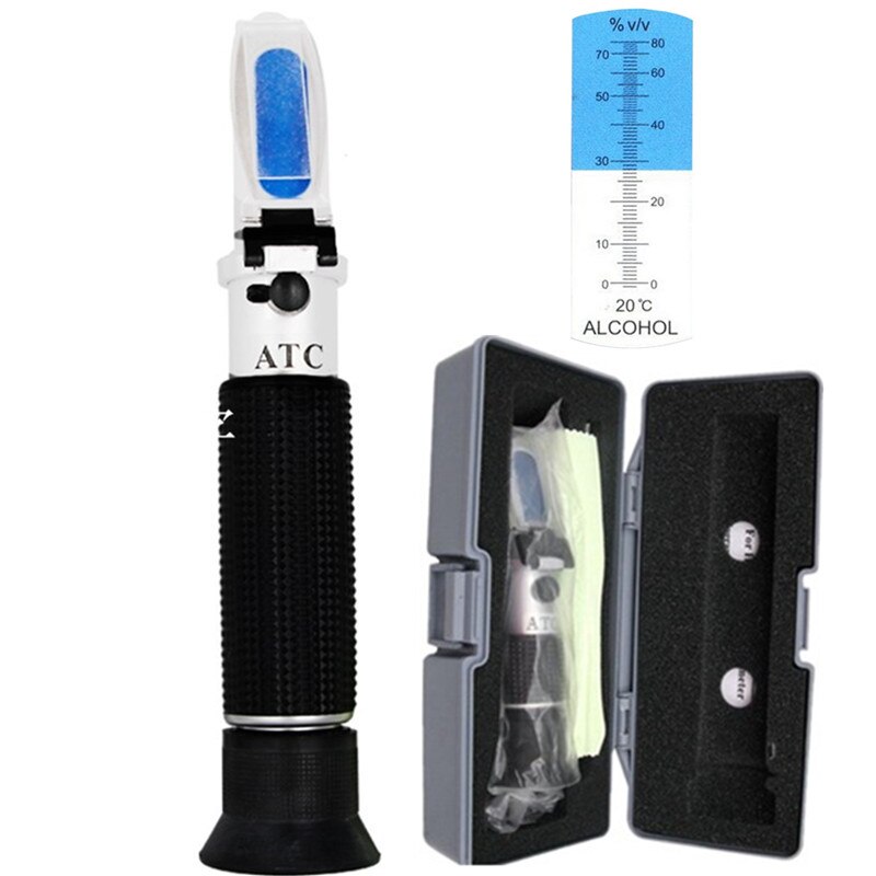 Handheld 0-80% Alcohol Refractometer White Wine Alcohol Concentration Tester Liquor Brewing Refractometer For Spirits Household: green