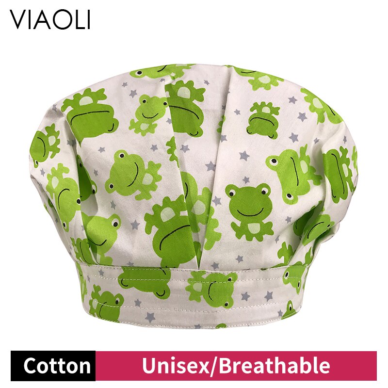Zachte haarverzorgingshoed met zweetabsorberende handdoek, ademende muts, cartoonpatroon, matte muts, unisex, laboratoriumreiniging, stofdichte werkmuts