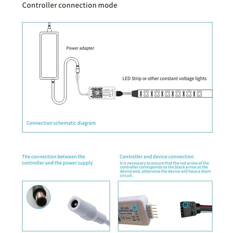 FULL-Dc 12V 24V Rgb / Rgbw / Rgbww Led Controller Bluetooth Rgb Controller Magic Home Mini Rgb Led Controller for Led Strip Wire