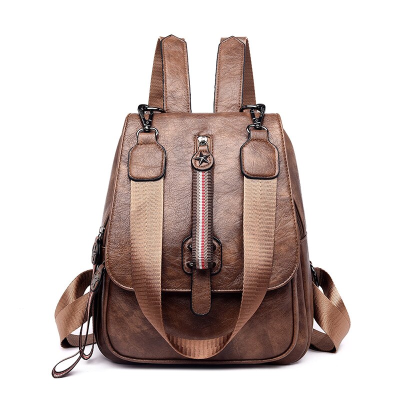 Glorria Dames PU Leren Rugzak - Vintage Stijl, Anti-diefstal, 24x11x29cm