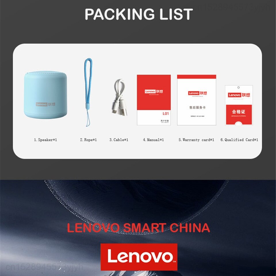 Xiaomi Lenovo L01 Bluetooth Speaker Portable Outdoor Loudspeaker Wireless Mini Column 3D Stereo Music Box Waterproof Speaker