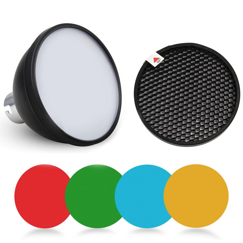Godox-difusor de Flash, paquete de Gel de 4 colores, AD-S11 + rejilla de panal + Reflector estándar de AD-S2 para Flash AD200 AS180 AD360 AD360II