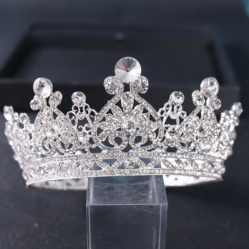 Luxe Kristal Ronde Kroon Tiara Voor Vrouwen Strass Prom Diadeem Kroon Bruids Bruiloft Haaraccessoires Sieraden Kroon Tiara Cadeau: Default Title