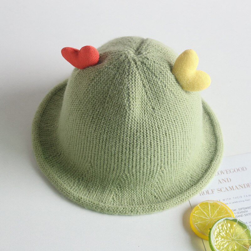 Babymuts winter kinderen snoepkleur liefde gebreide muts vissersmuts baby warme wollen muts douchemuts mutsen voor vrouwen: Blauw