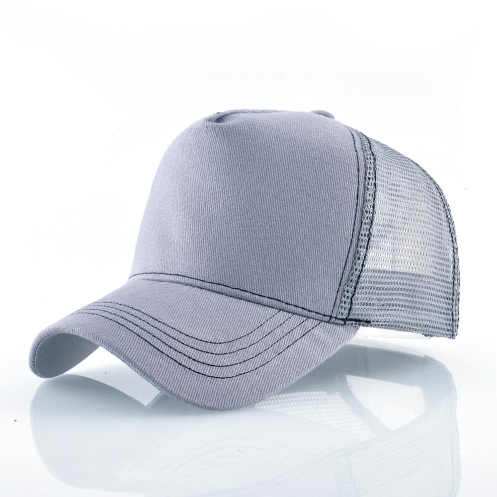 Justerbare baseball caps kvinner sommer pustende snapback pappa lue for menn patch baseball lue utendørs bomull netting lue: Grå
