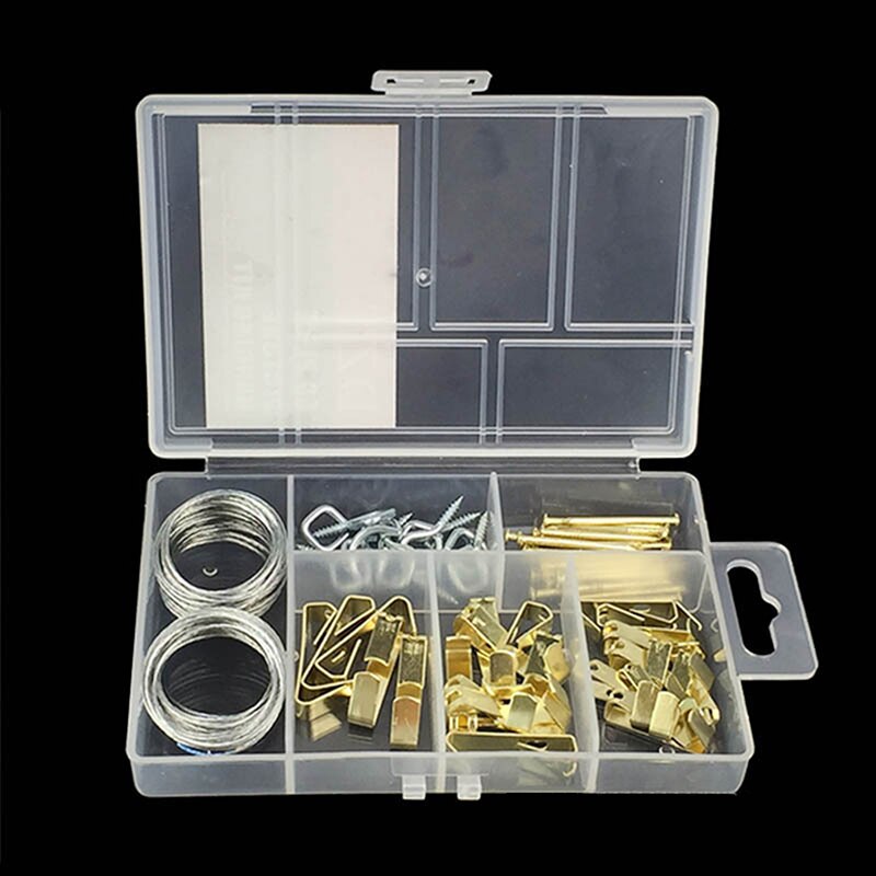 Picture Hangers Kit Wall Picture Hanging Kit Picture Metal Golden Triangle D-Ring Hanging Hooks Golden Photo Frame Hangers