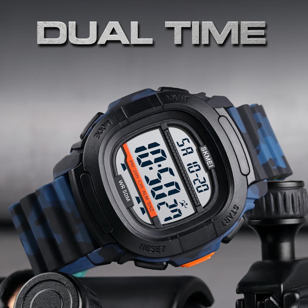 Skmei heren digitaal polshorloge dual time outdoor horloge led waterdicht gshock elektronische sporthorloges herenhorloges reloj hombre