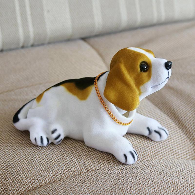 1 stk bil interiør instrumentbræt rystende hoved hund ornament sød  c1 b 3 nikkende interiør dekoration hvalp dol bil plys tilbehør  t4 b 4