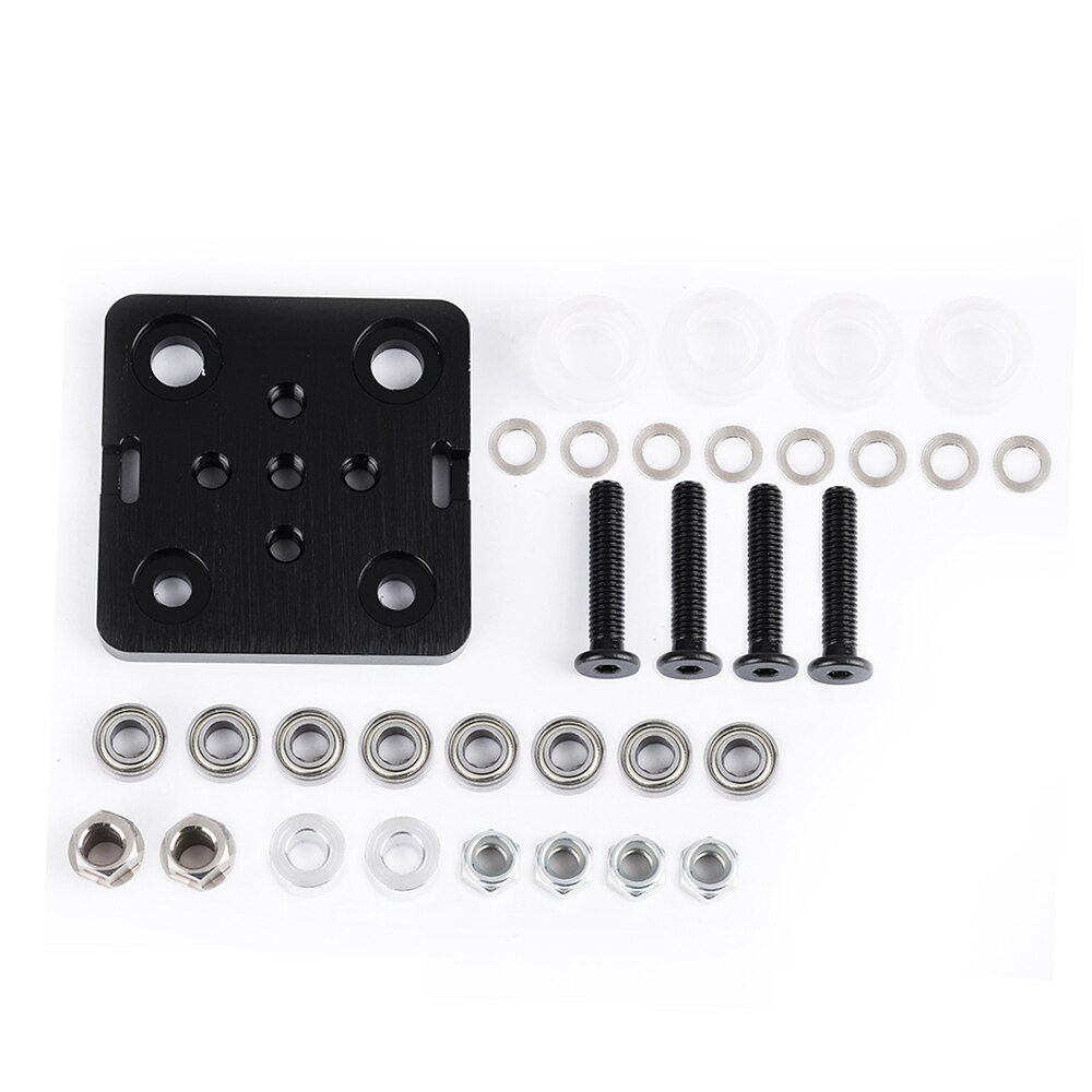 Mini V Gantry Rod Plate with Wheel for V-Groove Aluminum Profile Accessories Parts Set for CNC Kossel Nema 23 White Wheel