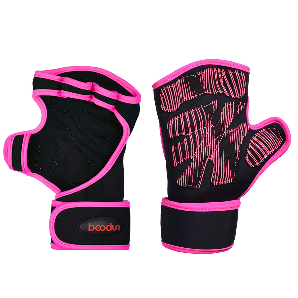 Nuevos guantes de fitness medio dedo equipo desgaste Palma silicona antideslizante muñeca fitness guantes deportes Palma