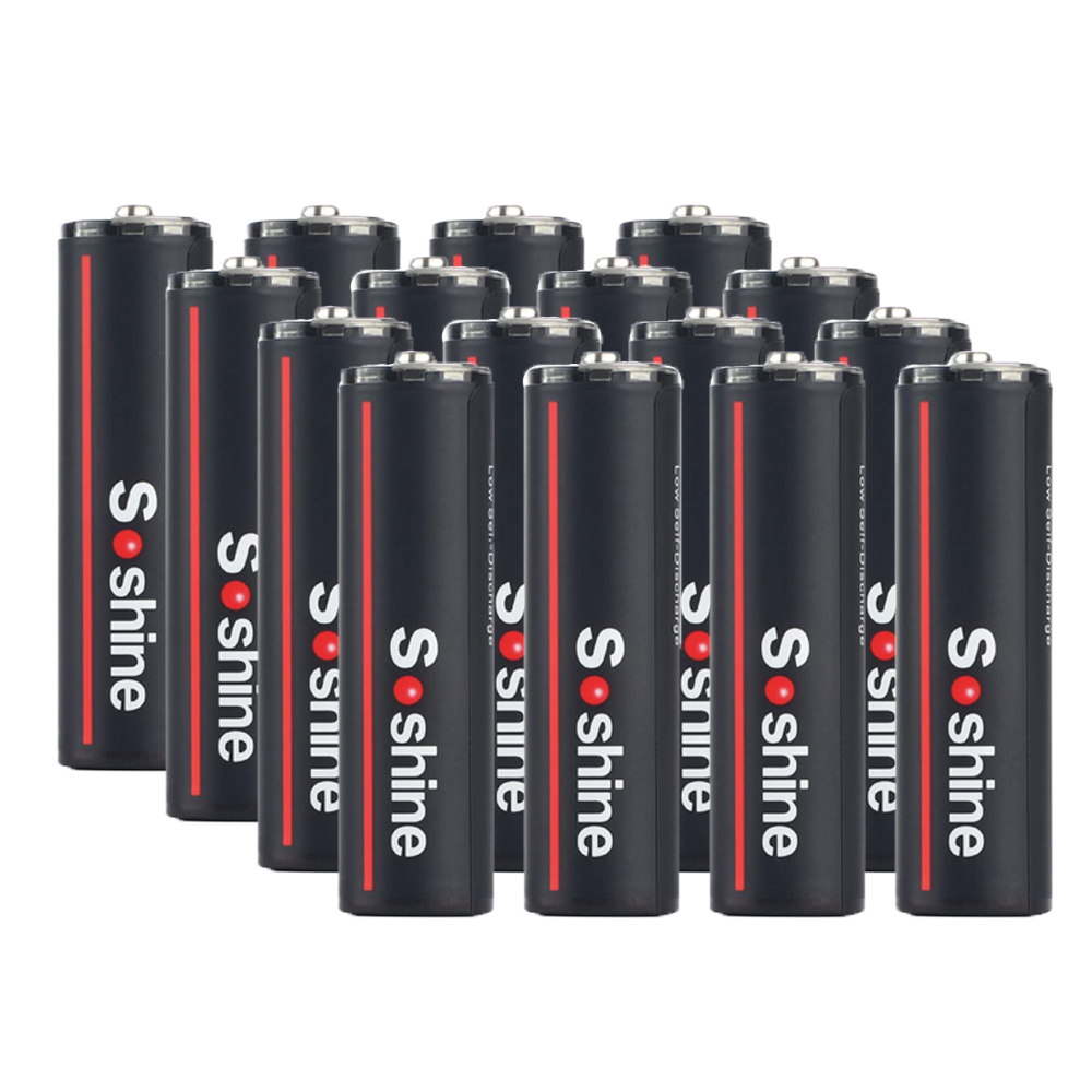 Soshine 2600 mWh USB wiederaufladbare Lithium-Batterien 1,5 V AA Li-Ion-Batterie 1200-facher Zyklus für Uhren, Fernbedienungskameras, Taschenlampe: Blau