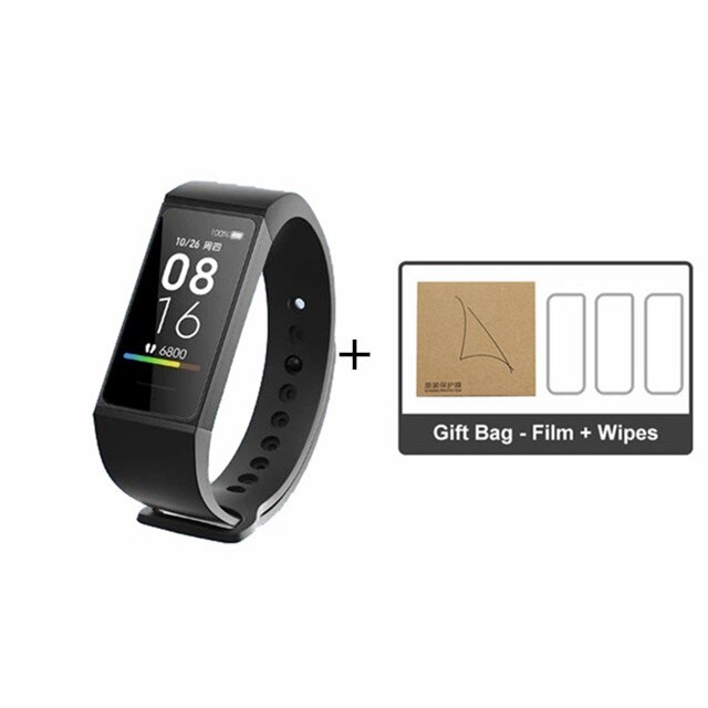 Xiaomi Mi Smart Band 4C Smart Hartslag Sport Monitor Bluetooth 5.0 Waterdichte Armband Touch Grote Kleur Screen Polsband: CN add film