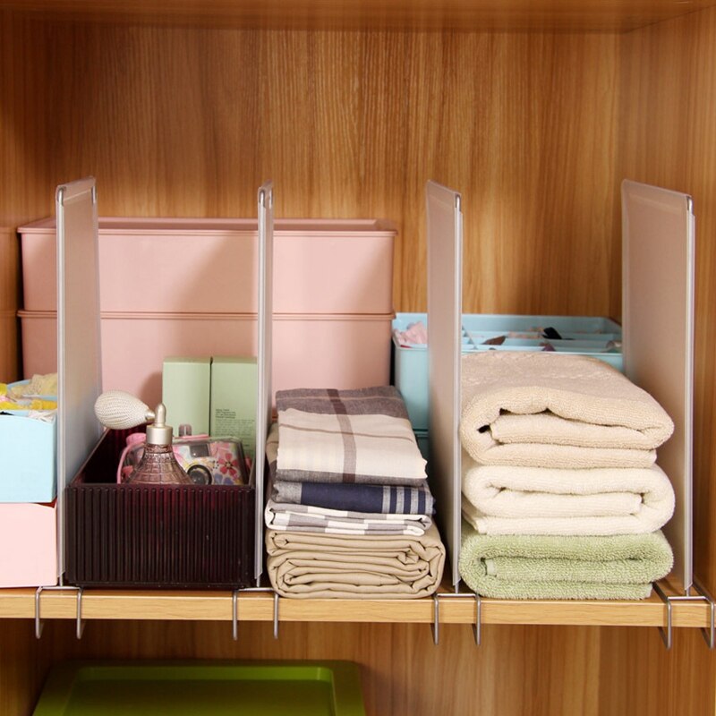 Séparateurs verticaux d'étagère en bois de placard 2.0-nouvel organisateur amélioré d'habillement avec le serrage facile-méta de fil d'acier enduit de poudre