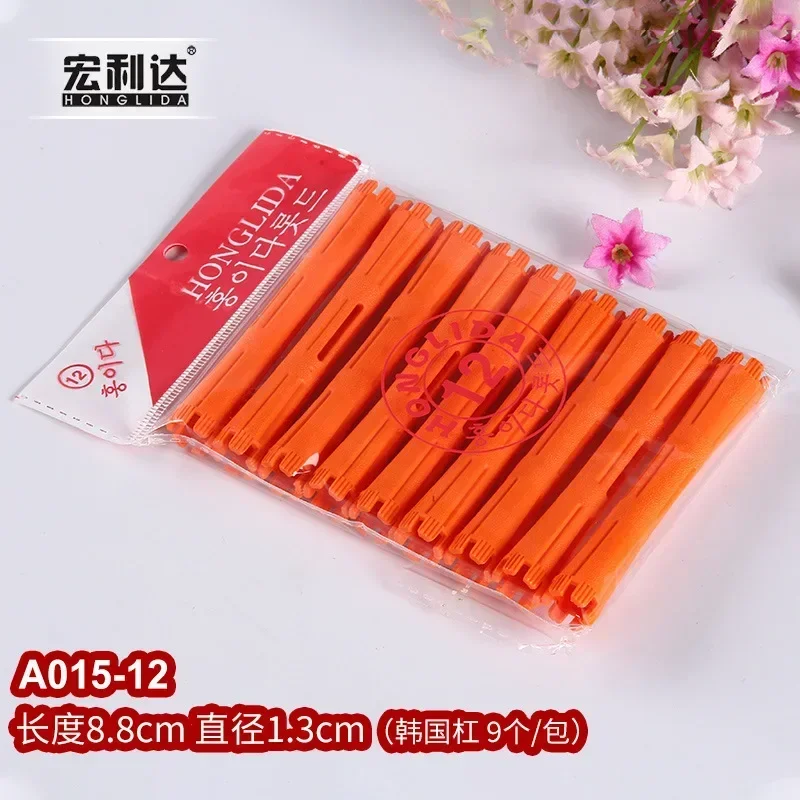 Varillas para permanente de cabello, varillas de ondas frías, varillas de plástico para permanente, rodillos rizadores, peine de acero, rizador de pelo sin calor para mujeres: Rojo