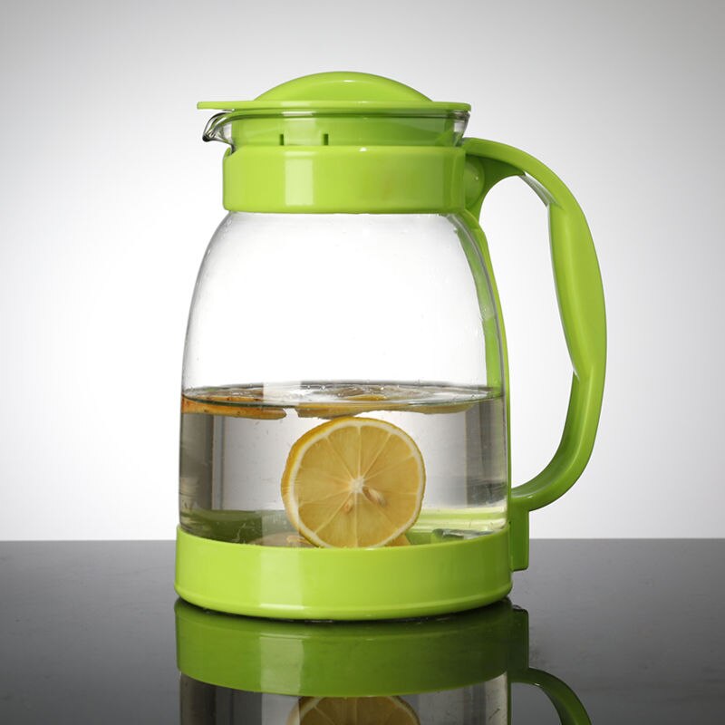 glass cup water bottle drinking glasses glass cup set glass drinkware: Green2000ML
