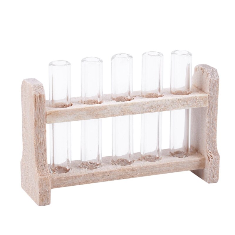 Dollhouse Miniature 1:12 Toy laboratory test tube rack set L 3.7cm: Default Title