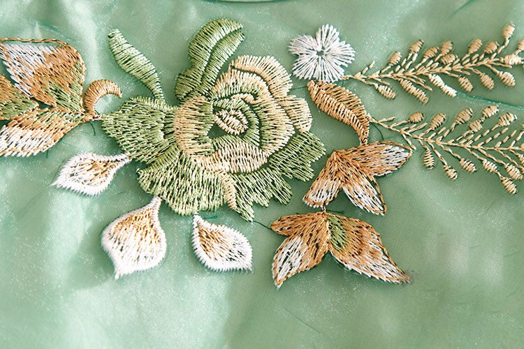 High-end vår sommar kinesisk stil broderi gardenia organza blus skjorta kvinnor lös dam skjorta topp s-xxl