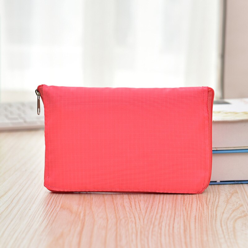 Folding reusable bags Eco Shopping Tote Handbag Shoulder Bag Oxford Travel Cartoon Bag reusable grocery bag: watermelon red