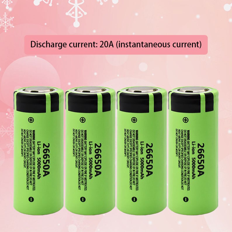 100% original 26650 20A power rechargeable lithium battery 26650A, 3.7V 5100mA. suitable for flashlight