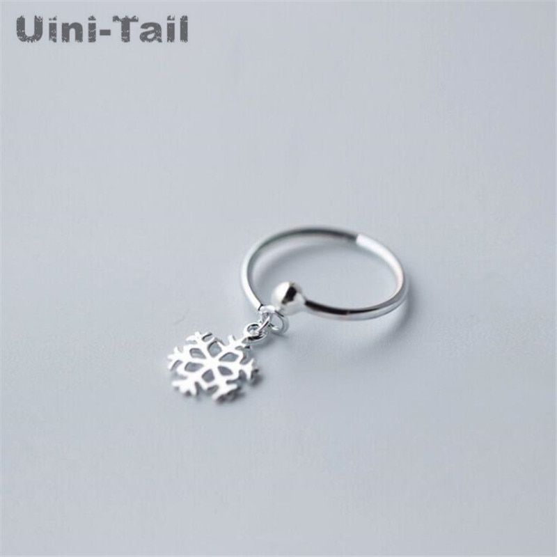 Uini-Staart Klassieke 925 Sterling Zilver Explosie Persoonlijkheid Creatieve Open Sneeuwvlok Ring Koreaanse Temperament Mode-sieraden