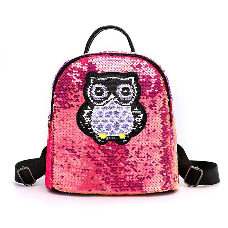 Jzyzqbx Mooie Uil Schooltas Veranderen Kleur Pailletten Rugzak Kinderen Plecak School Rugzak Voor Meisjes Kids Boek Tas: 4 school bag