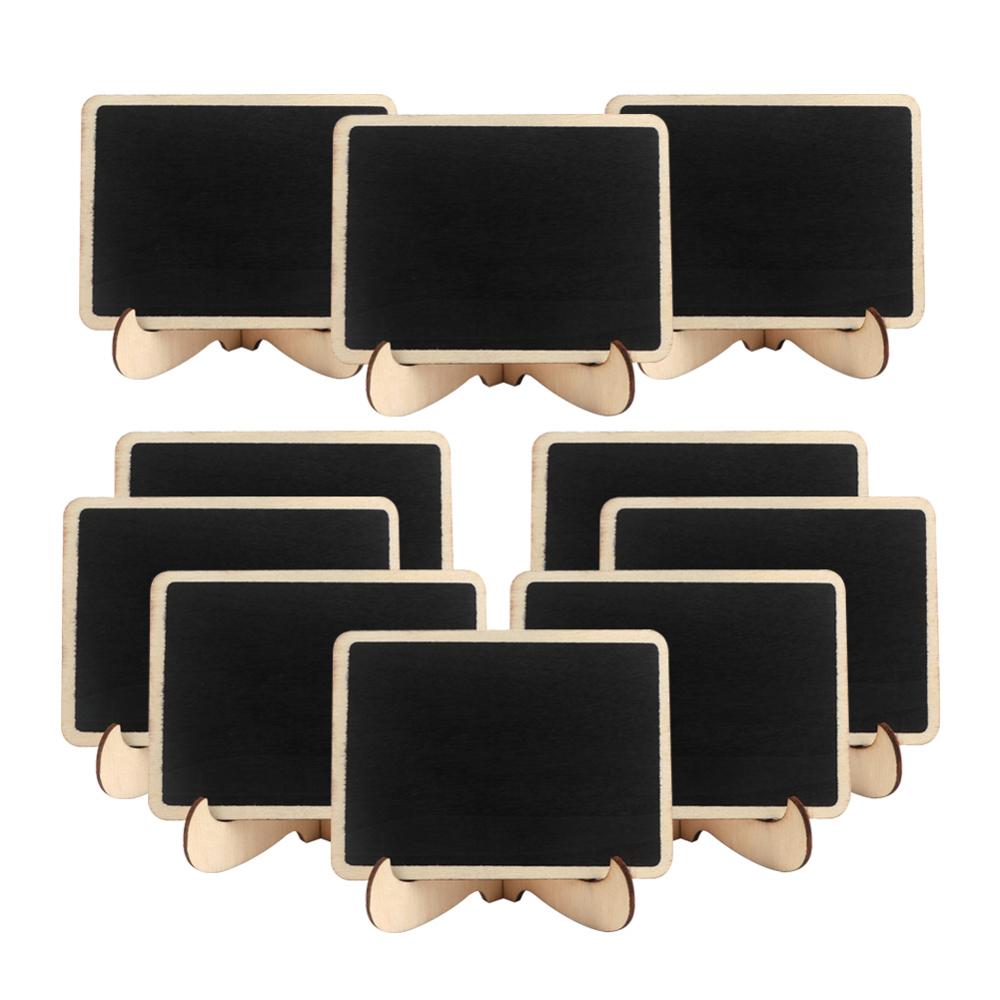 Ourwarm 10 Pcs Wedding Houten Mini Blackboard Krijtbord Party Diy Decoratie Tafel Nummer Teken Krijtborden Plaats Kaarten: Default Title