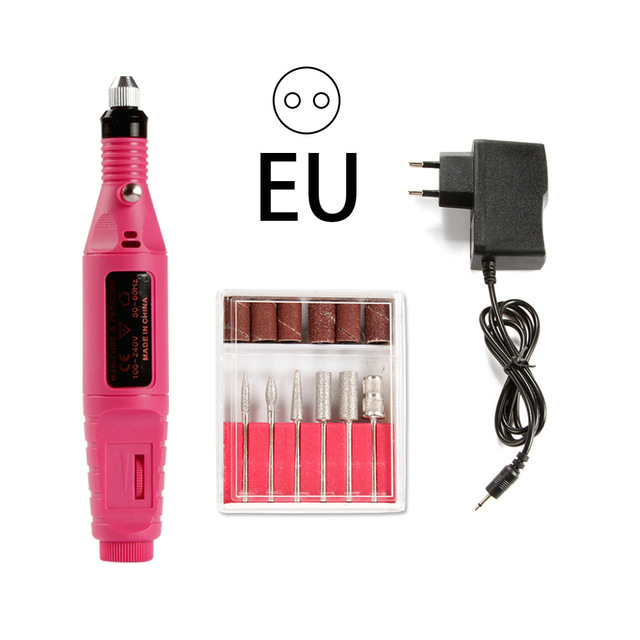 Electric Apparatus for Manicure Gel Varnish Remover Nail Drill Bits Set Milling Cutters 20000RPM Pedicure Machine Sanding File: GJ1451EU / EU