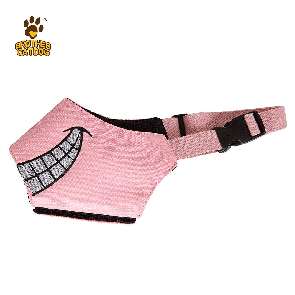 Lustige Maulkorb für Hunde Lange Schnauze Welpen Maulkorb für Hunde Nylon Atmungsaktiv Mund Abdeckung Verhindern Beißen Kauen Bellen Alle-größe Hund: Rosa / S