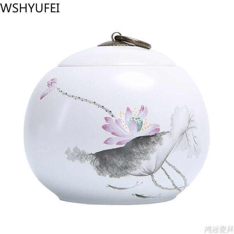 Large capacity Ceramic Tea Caddy Portable Sealed travel Tea Jar Candy coffee Storage Spice Container Tea Boxes storage tank