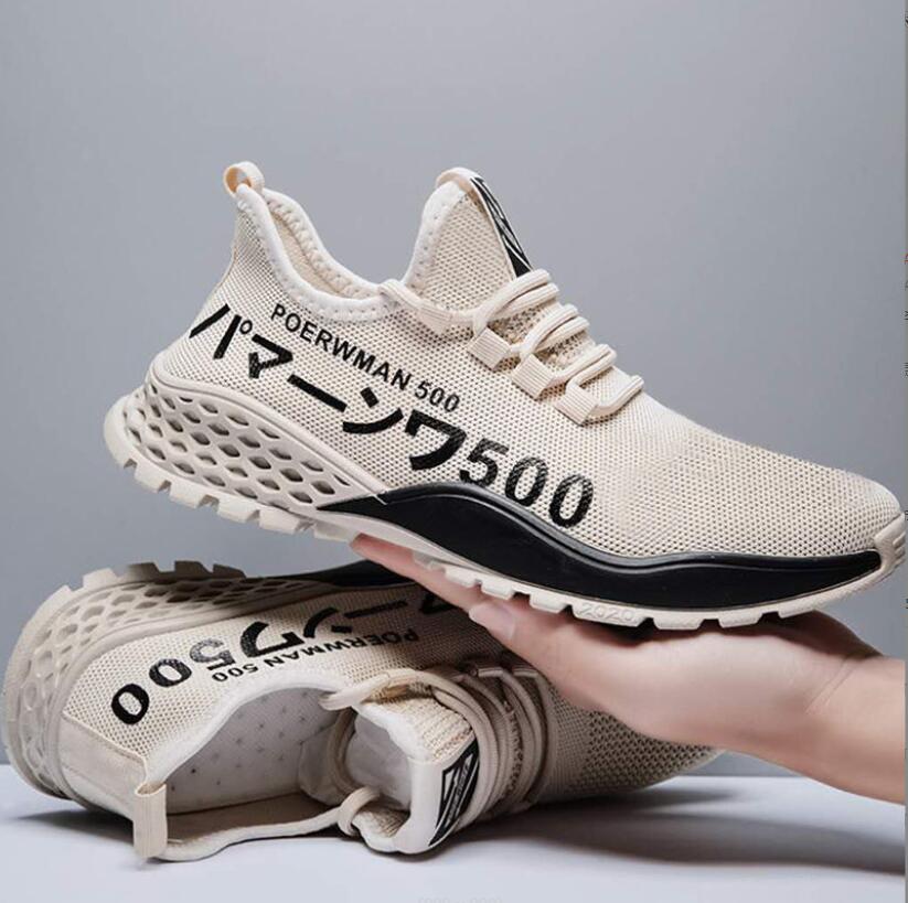 Nuove scarpe sportive da uomo scarpe di stoffa casual di tendenza di alta qualità sneakers traspiranti in Mesh scarpe da jogging: Beige / 44