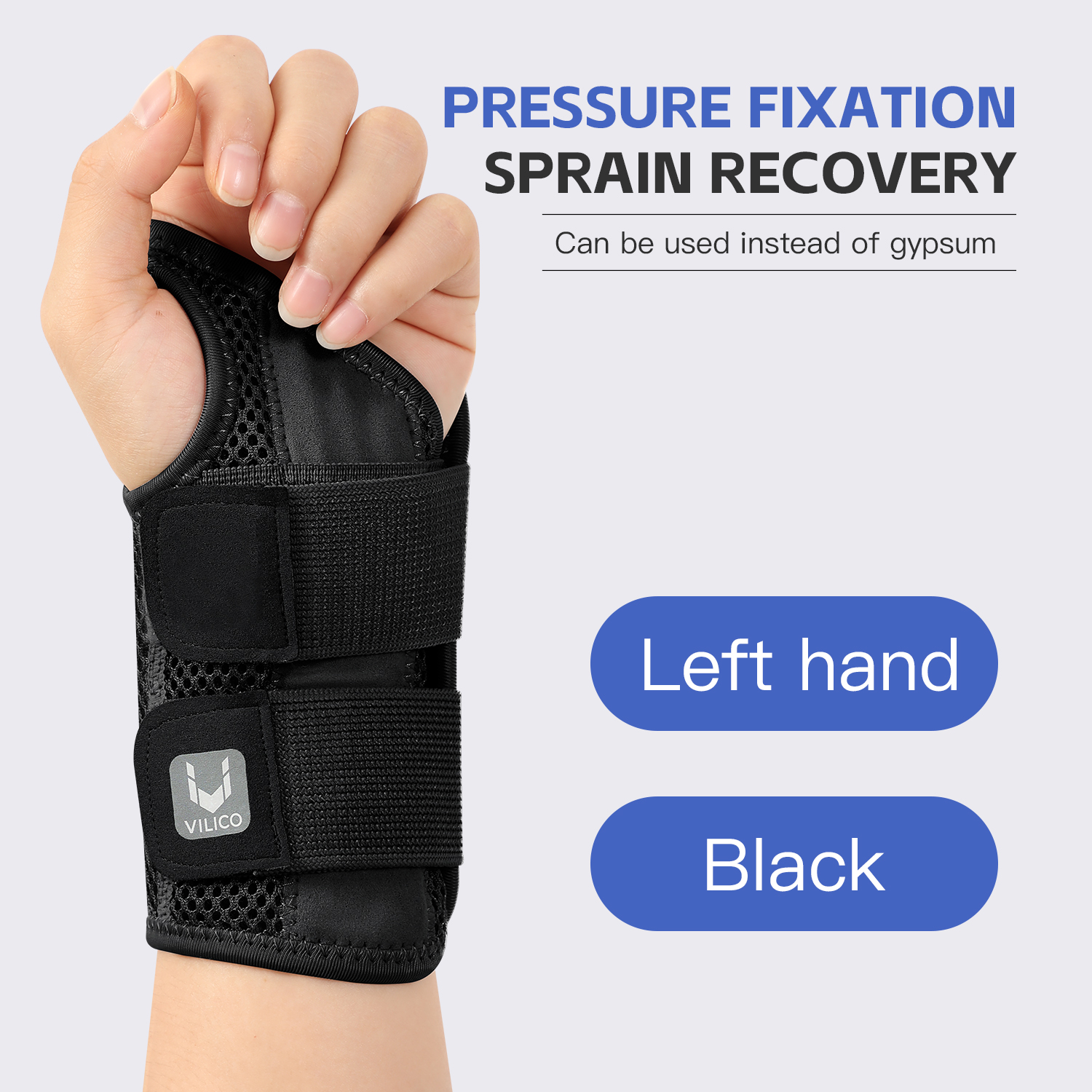 1PC Flexibele Spalk Pols Duim Brace voor Tendinitis Artritis Ademend Duim Protector Guard Past Rechter- en Linkerhand: L/xl / Black