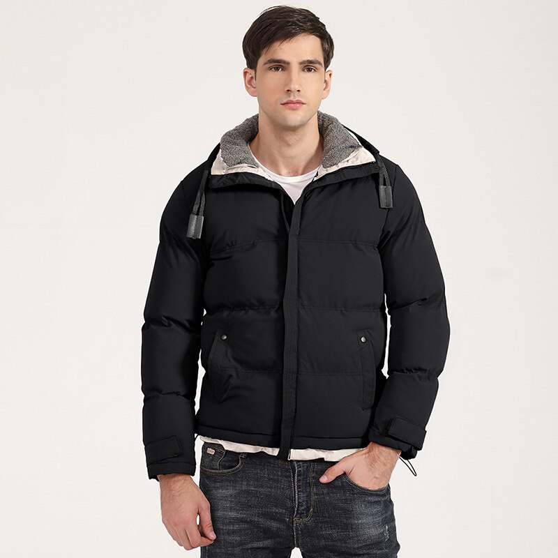 Merk winterjas voor heren kleding streetwear dons katoenen jas man bomber heren jassen puffer jassen yyyz 5502: Zwart / Xxxl