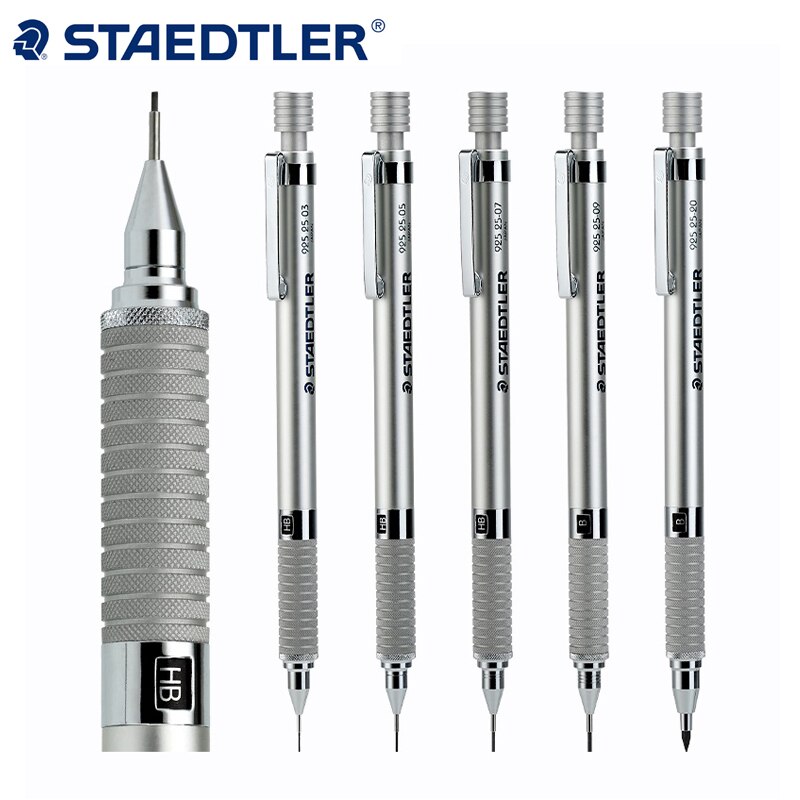 Staedtler 0.3/0.5/0.7/0.9/2.0mm mekaaninen lyijykynä metalli automaattinen lyijykynä koulu- ja toimistotarvikkeet
