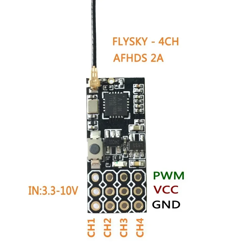 JHEMCU FS2A 4CH AFHDS 2A Mini-kompatibler Empfänger PWM-Ausgang für Flysky i6 i6X i6S / FS-i6 FS-i6X FS-i6S Absender