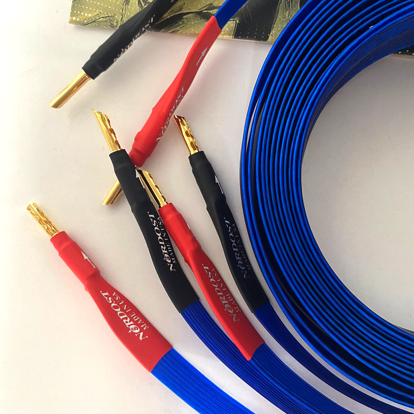 Pair Nordost Blue Heaven Speaker Cable Hifi Audio Audiophile Cable Falt Loudspeaker Wire Amplifier Banana plug to Spade Line 3M