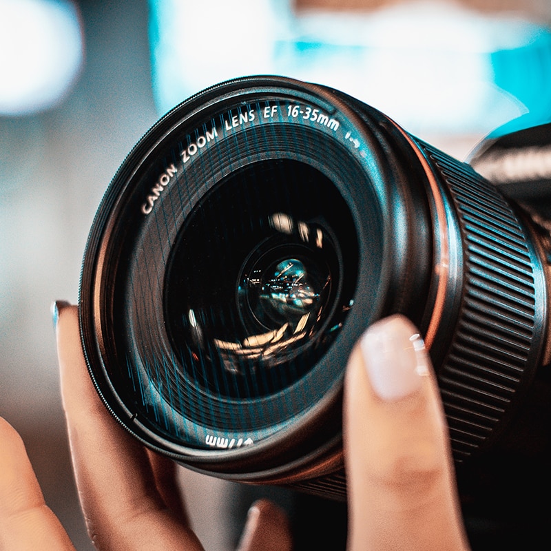 Sheji lente de câmera de sinalização azul de arco-íris com filtro