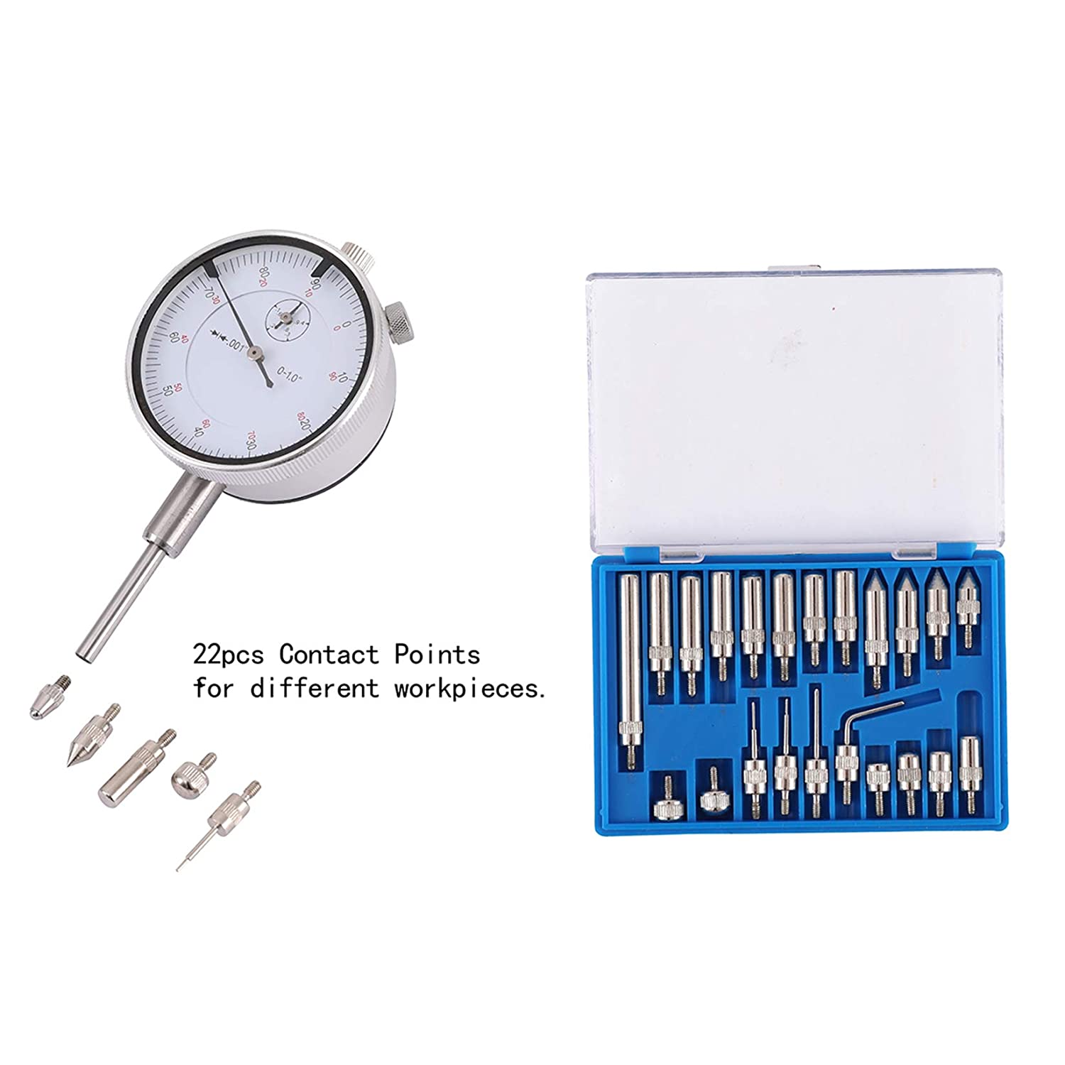 10mm 0.01mm metric Dial Indicator Magnetic Base Holder Fine Adjustable Long Arm 0-1&quot; Tester Gage Gauge 0.001&quot;