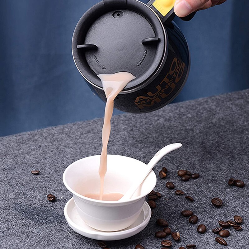 Self Stirring Coffee Mug Cup Electric Stainless Steel Automatic Self Mixing & Spinning Home Travel Mixer Milk Whisk Machine Cups