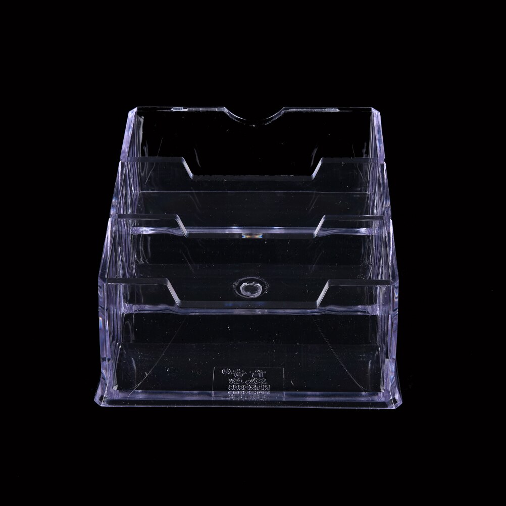 1pc Plastic Acrylic Business ID Card Desk Stand Holder Display Desktop Desk Shelf Box Storage Office School Stationery