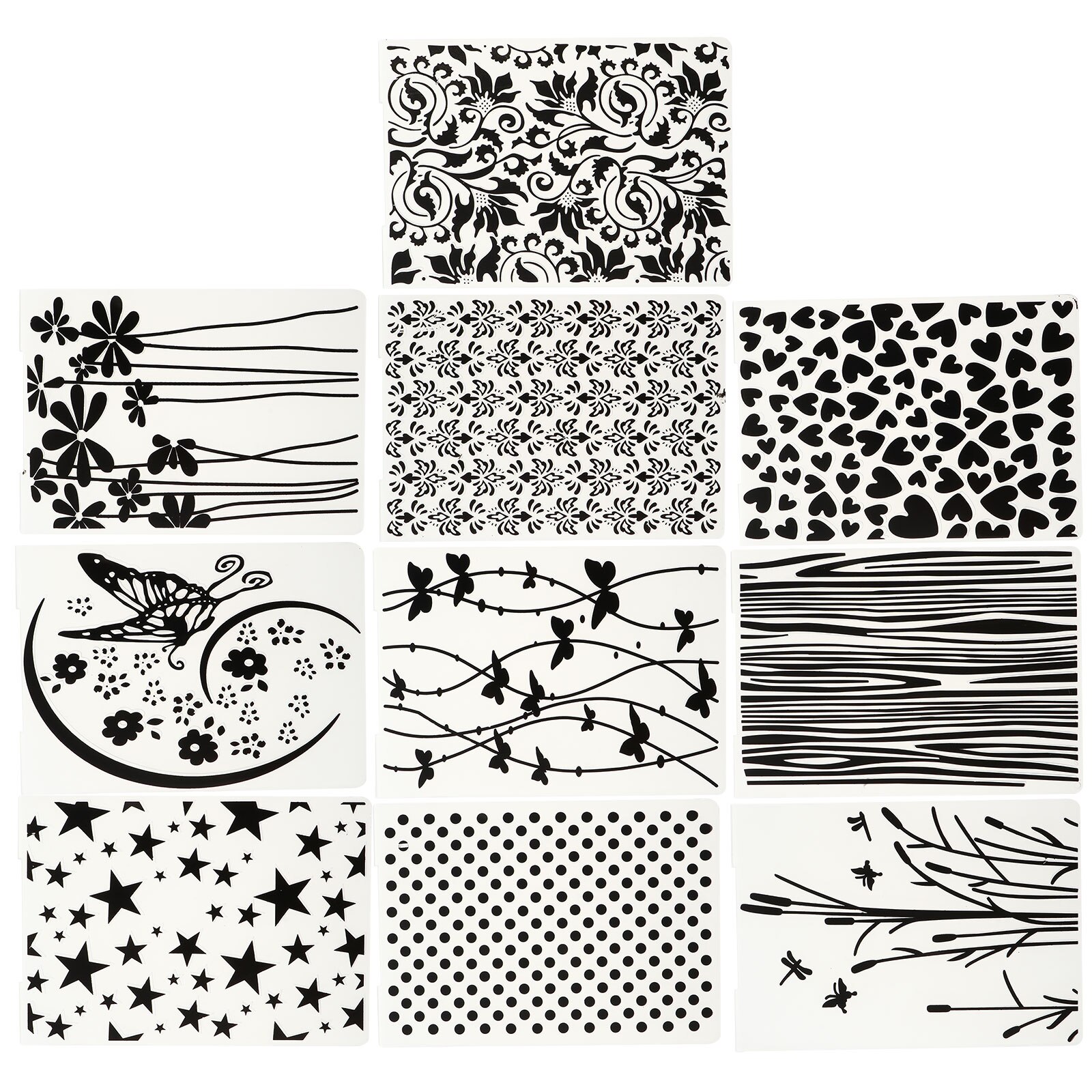 10Pcs Mooie Stijlvolle Duurzaam Plastic Embossing Stencil Embossing Map Embossing Template