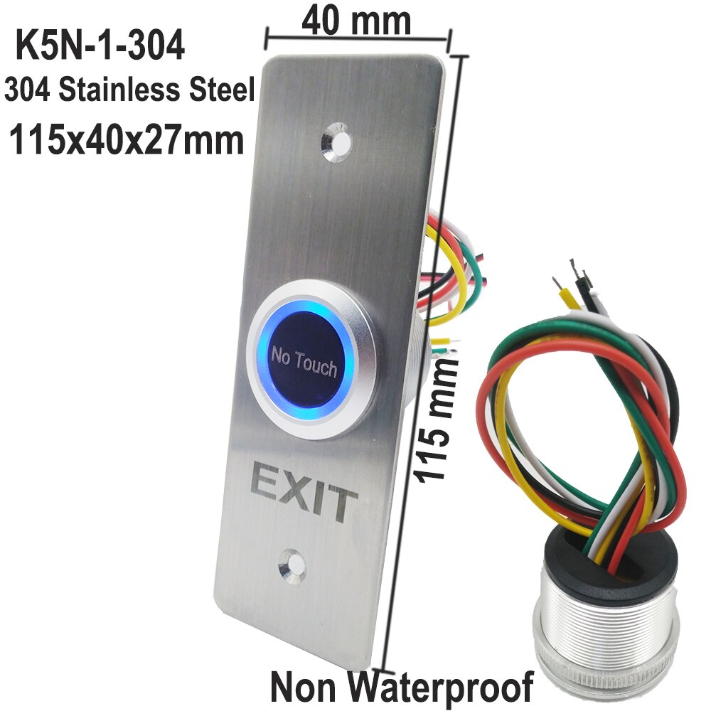 Touchless Door Access Control Release Switch IR Contactless No Touch Infrared Exit Button: K5N-1-304