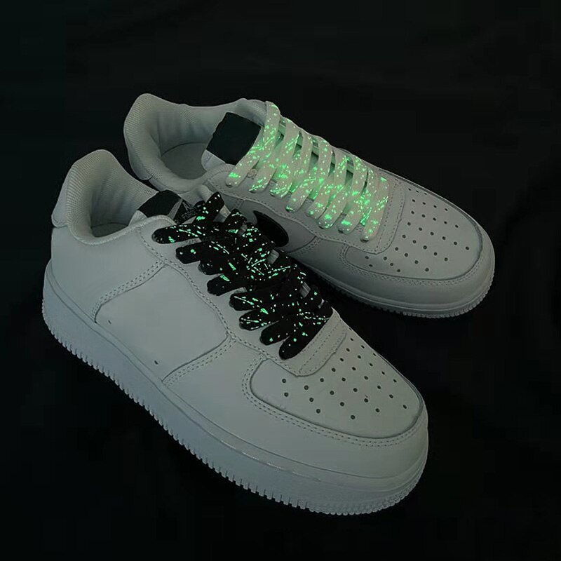 Cordones luminosos para zapatillas planas, cordones fluorescentes de lona que brillan en la oscuridad, 5 colores, 120/140CM