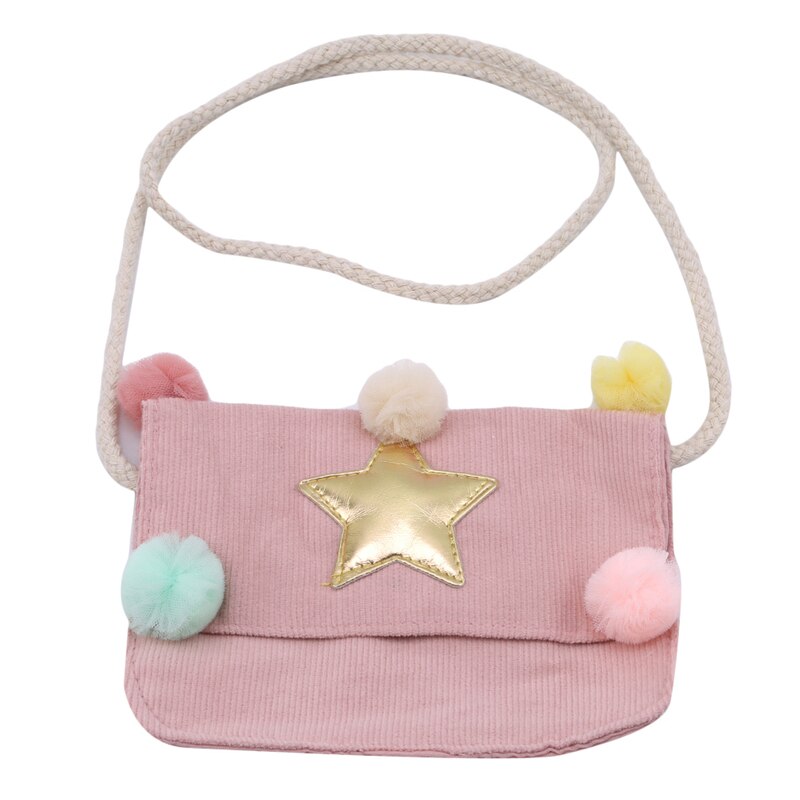 Barn star ball bag messenger poser diagonal veske mynt vesker søt dekorasjon: Rosa