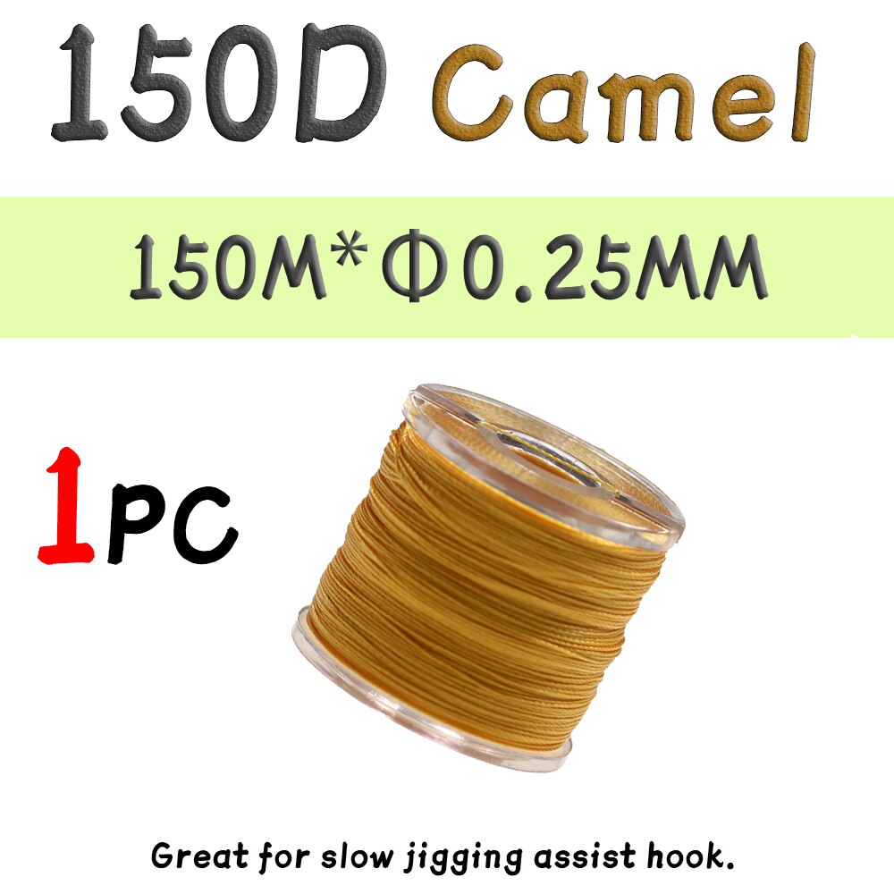 WIFREO 150D słonowodne wędkowanie spowolnienie Assist Jigging haki wiążące nici ręcznie dzianinowe nici Fishing Lure wiązanie muchowe Gear Tackle: 150D Camel
