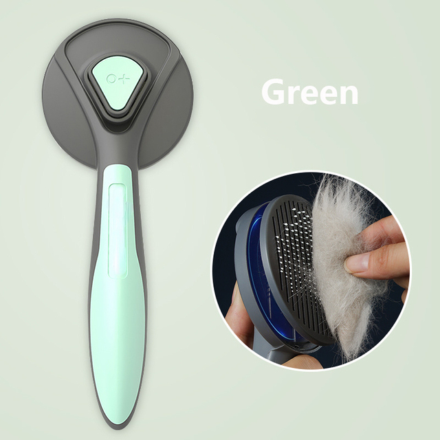 Kat Kam Borstel Pet Grooming Kam Zelfreinigende Kam Hond Naald Kam Comfortabele Drijvende Haar Verwijderen Beauty Producten: Green